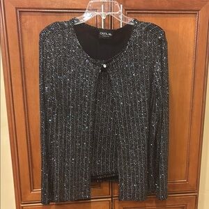 Onyx Nite Black and Silver Women's Top